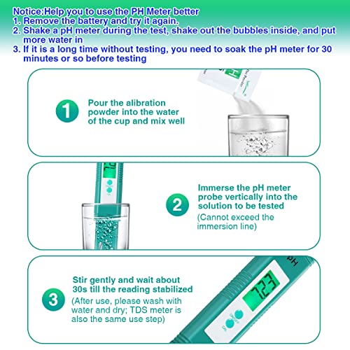 Medidor PH,Medidor PH/TDS/CE Temperatura 4 en 1,Medidor de PH Digital,Medidor PH Piscina con Pantalla LCD retroiluminada 0.01 Resolución de Alta precisión con función de calibra