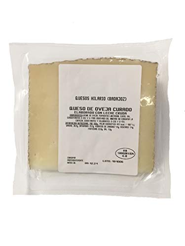Medio kilo de queso curado de oveja 1/2 kg enviado en 2 cuñas de 250 gr de queso de oveja curado