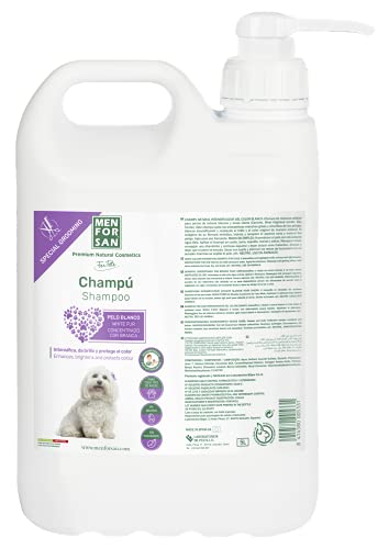 MENFORSAN Champú Pelo Blanco Perros 5 Litros