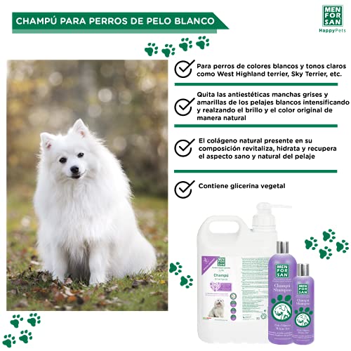 MENFORSAN Champú Pelo Blanco Perros 5 Litros