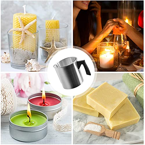 Mengger Olla de Cera hacer velas 1.2L Copa de Cera con Mango Resistente Al Calor Vela Perfumada DIY Jarra de Cera Jarra Interna para Velas y Manualidades Derretir Con vaso Copa de vela