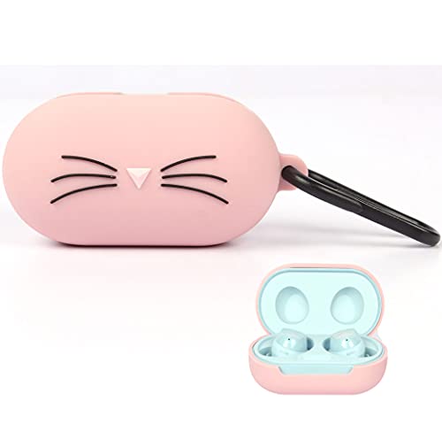 MI-KOU La Funda Protectora de Silicona es Compatible con los auricularesSamsung Galaxy Buds Plus 2020 / Galaxy Buds 2019, Funda Protectora a Prueba de Golpes,Gato de Dibujos Animados Lindo-Rosa