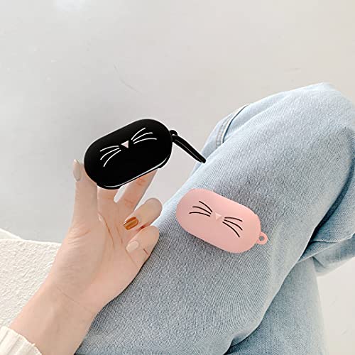 MI-KOU La Funda Protectora de Silicona es Compatible con los auricularesSamsung Galaxy Buds Plus 2020 / Galaxy Buds 2019, Funda Protectora a Prueba de Golpes,Gato de Dibujos Animados Lindo-Rosa