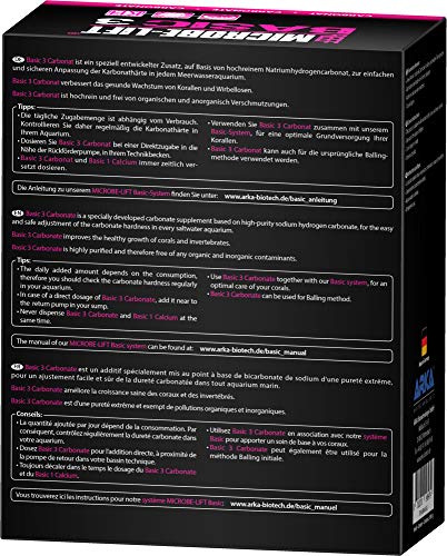 MICROBE-LIFT Basic 3 Carbonate (Kh) - Suplemento de Carbonato en Polvo para Acuarios de Agua Salada, para Un Cuidado Óptimo de los Corales, También Apto para el Método de Balling 2000 g