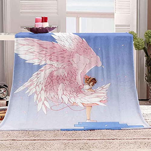 MIJYLD Manta de Felpa de Franela Niña ángel Rosa Manta 3D Manta de Forro Polar Gruesa Cálida y Esponjosa Manta para el hogar y de Viaje, Manta para sofá Cama, Fácil de cuidar 100x130 cm