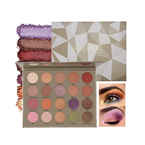 Mimore Paleta de maquillaje de sombra de ojos de 20 colores, sombra de ojos con brillo natural desnudo mate, polvo de sombra de ojos altamente pigmentado resistente al agua de larga duración