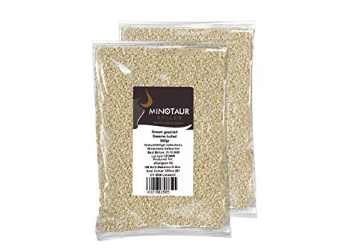 Minotaur Seeds | Sésamo blanco descascarillado | Semillas de sésamo naturales, vegano 2 x 500 g (1 Kg)