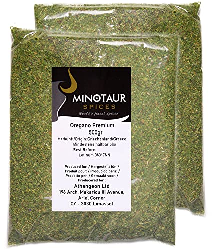 Minotaur Spices | Orégano Griego frotado | 2 x 500 g (1Kg)