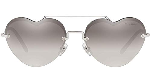 Miu Miu 0MU 62US Gafas, Plateado, 58 para Mujer