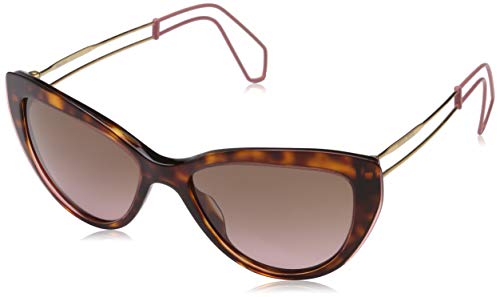 Miu Miu 0MU12RS U6G5P1 55 Gafas de Sol, Marrón (Havana/Pink Transparent/Violet), Mujer