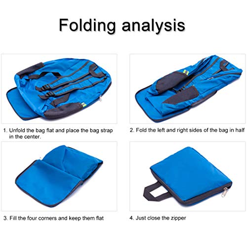 Mochila Plegable Ligera, Excursionismo o Uso Diario, Mochilas Pequeñas para Hombre Mujer, Mochilas Compacta para Viajar Senderismo (Azul)