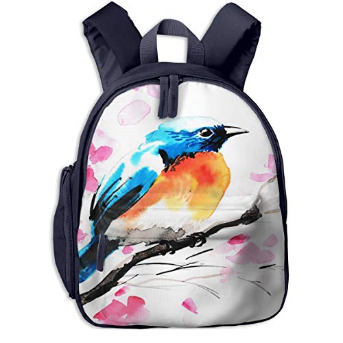 Mochilas Infantiles, Bolsa Mochila Niño Mochila Bebe Guarderia Mochila Escolar con Blossom Bird Tree para Niños De 3 a 6 Años De Edad