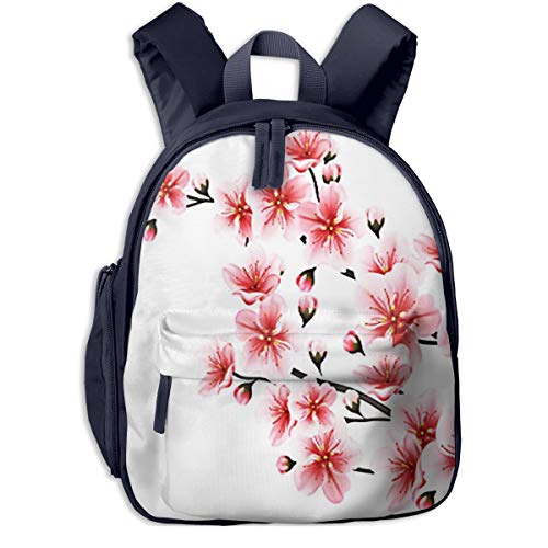 Mochilas Infantiles, Bolsa Mochila Niño Mochila Bebe Guarderia Mochila Escolar con Blossom Branch Pink para Niños de 3 A 6 Años de Edad