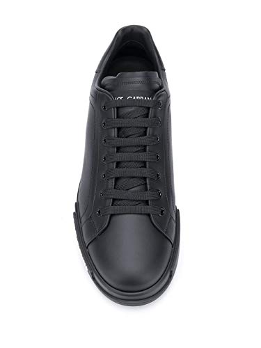 Moda Dolce E Gabbana Hombre CS1774AA3358B956 Negro Cuero Zapatillas | Temporada Permanente