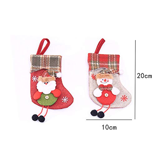 mohito Medias de Navidad，4pcs Medias de Navidad Bolsa de Regalo Calcetines de Navidad para el árbol de Navidad Chimenea Decoración Colgante Christmas Stocking Calcetines Decoración Navideña Caramelo