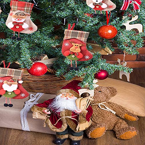 mohito Medias de Navidad，4pcs Medias de Navidad Bolsa de Regalo Calcetines de Navidad para el árbol de Navidad Chimenea Decoración Colgante Christmas Stocking Calcetines Decoración Navideña Caramelo