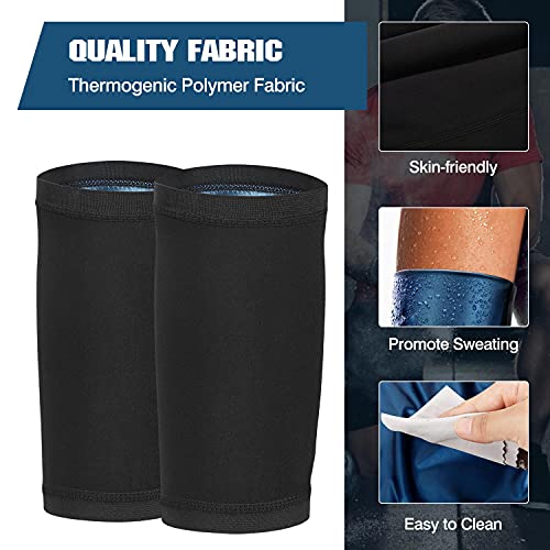 MoKo Recortadores de Brazos Multifuncional, 1 Par Bandas Reductoras Compresión de Sauna Deportivo Suave, Pérdida de Peso para Adelgazar y Entrenamiento para Hombres y Mujeres, S/M, Negro/Plata