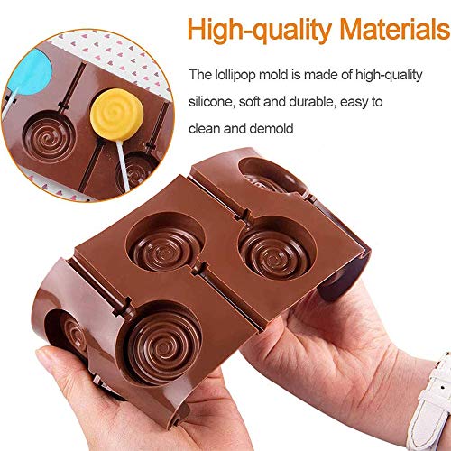 Molde de Caramelo, 6 Piezas Molde de Silicona de Caramelo, Molde de Silicona de Caramelo Duro, Molde de Caramelo Duro, Molde de Piruleta, para Hacer Piruletas de Chocolate con Niños, Hornear