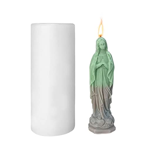 Molde de Vela 3D de Yeso de aromaterapia de Virgen María, bendición de Retrato, Molde de Silicona para decoración de Bricolaje