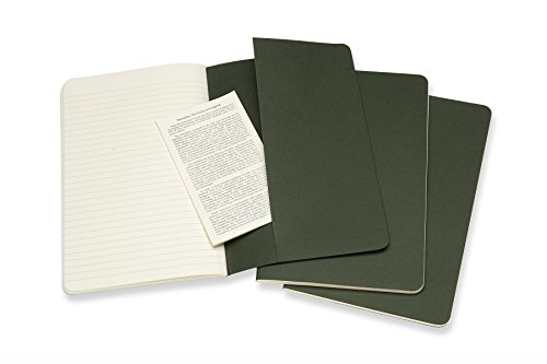 Moleskine - Cahier Journal Cuaderno de Notas, Set de 3 Cuadernos con Páginas, Tapa de Cartón y Cosido de Algodón Visible, Color Verde Mirto