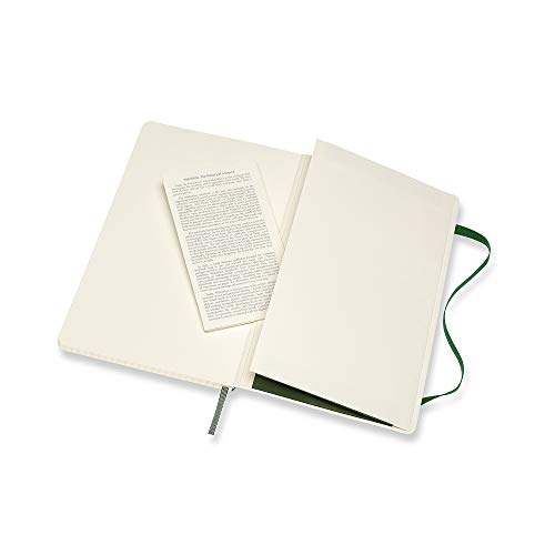 Moleskine Classic Notebook, Taccuino a Quadretti, Copertina Morbida e Chiusura ad Elastico, Formato Large 13 x 21 cm, Colore Verde Mirto, 192 Pagine