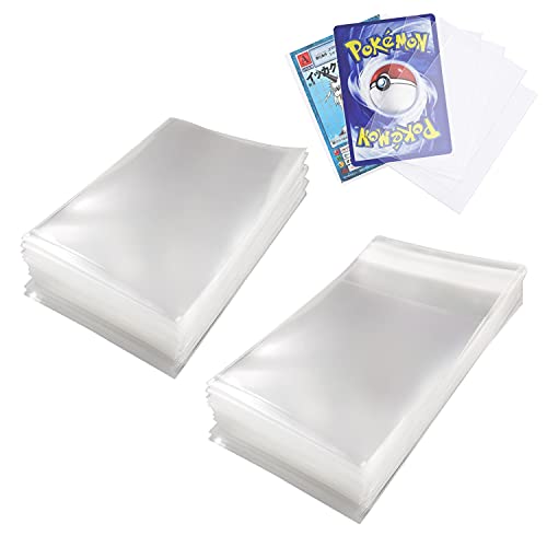 Moocuca Sleeves Fundas para Cartas de Juego Magic 66 * 91mm, 200 Fundas Para Cartas de Comercio Transparente, Protectoras de Tarjeta para YuGiOh Pokemon Trading Cards (100 Sellado + 100 No Sellado)