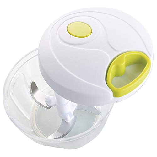 MovilCom® - Cortador de Verduras | Picadora Manual de Alimentos | trituradora de Alimentos para Verduras, Carne, Hierbas, Cebolla, ajo, Ensalada | Picadora Manual con Cuerda | 650ml