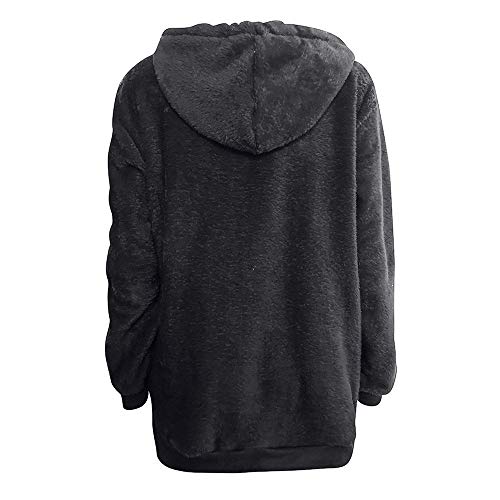 Mujer Sudadera Caliente y Esponjoso Tops Chaqueta Suéter Abrigo Jersey Mujer Otoño-Invierno Talla Grande Hoodie Sudadera con Capucha riou