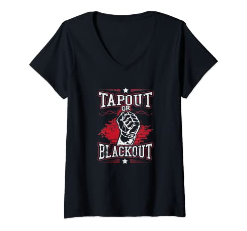 Mujer Tapout o Blackout MMA Camiseta Cuello V