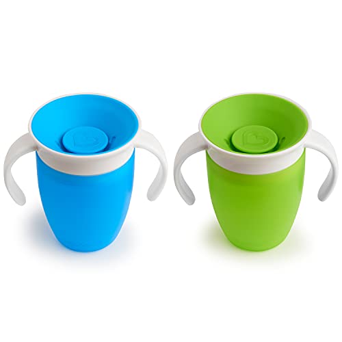 Munchkin Trainer Cup, Green/Blue, 7 oz, Pack of 2
