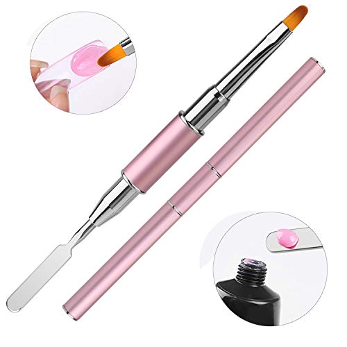 Mwoot 2 en 1 Diseños UV Gel Poly Gel Nail Brush and Picker, Dual-ended Slice Shape Nail Art Tool Cepillos gel Herramienta de clavos para el gel UV de Gel Uñas Extensión Multifunal