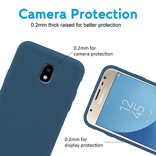 N NEWTOP Ori Case - Funda compatible con Samsung Galaxy J3 2017, carcasa de TPU de silicona semirrígida de colores microfibra interior suave (azul)