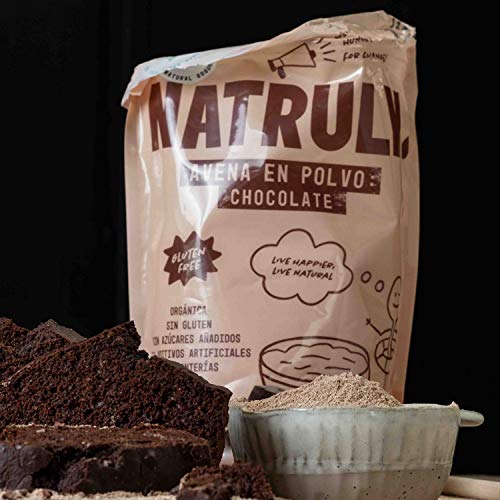 NATRULY Harina de Avena 2 Sabores BIO Avena en Polvo Sin Azúcar, Sin Gluten, Instant Oatmeal para Batidos, Tortitas I 1 KG