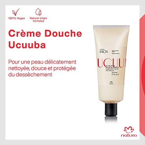 NATURA - Crema de Ducha Ucuuba Natura Ekos - Limpia Suavemente la Piel y la Mantiene Hidratada - Proporciona una Piel Suave y Protegida de la Sequedad - 100% Vegano - Cruelty Free - Tubo de 200 ml