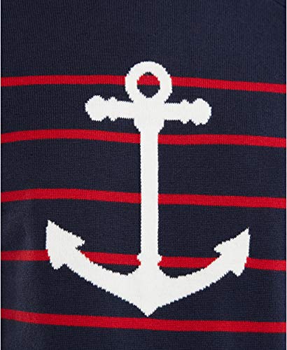 Nautica Women's Voyage Long Sleeve 100% Cotton Striped Crewneck Sweater