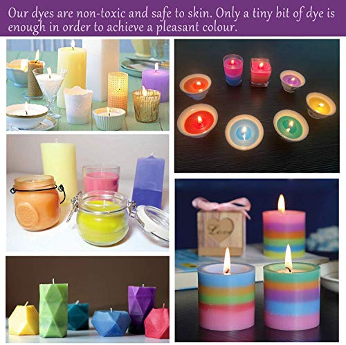 NC Tintes para Velas 10 Colores x 5 g, tintes de Cera para Velas para Bricolaje, fabricación de Velas, tintes para Velas para parafina, Cera de Soja, Set 10 Colores Diferentes al Azar