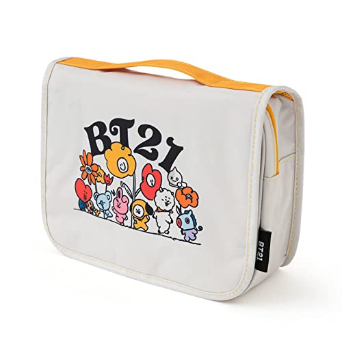 Neceser Colgante BT21 - Neceser Maquillaje Organizador - Bolsa de Aseo con Gancho Colgante | Neceser Viaje Impermeable con Gran Capacidad - Producto con Licencia Oficial