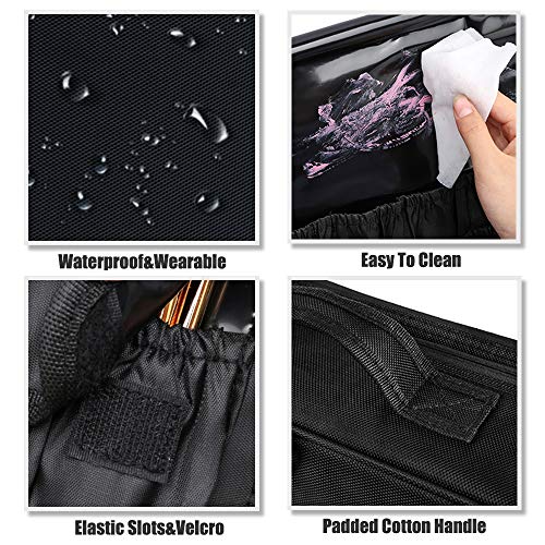 Neceser de Maquillaje, LOSMILE Bolsa de Maquillaje para Viaje,Impermeable Organizador de Maquillaje, Bolso de Cosméticos con divisors Ajustable. (M-Negro)