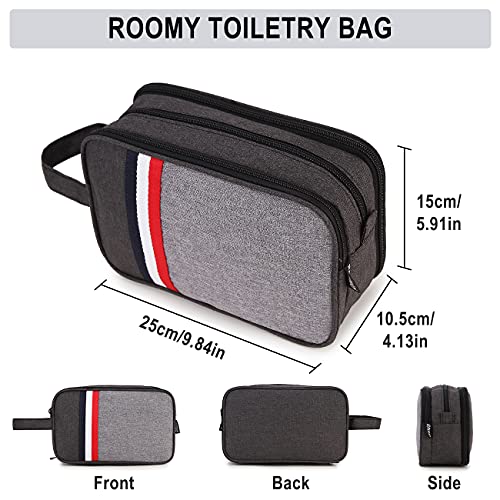 Neceser Hombre, RAVUO Impermeable Bolsa de Aseo Mujer Neceser de Viajie para Maquillaje Bolsa de Cosméticos Bolsa de Lavado con Múltiples Bolsillos Negro