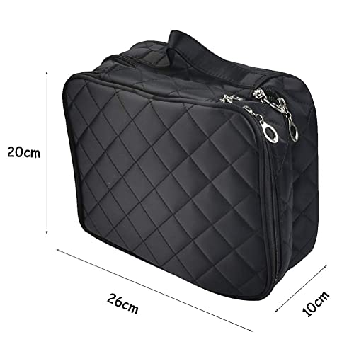 Neceser Maquillaje Grande, Bolso cosmético del maquillaje, Bolsa de Aseo Impermeable para Hombre y Mujer, Neceser de Viaje Negro