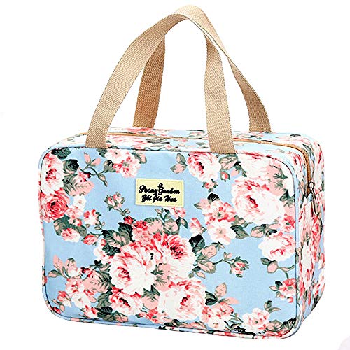 Neceser Mujeres Neceser de Viaje Bolsa de Lavar Bolsa de Cosméticos Grande Bolsas de Tocador Señoras Bolsas de Aseo Organizador Impermeable Bolso de Lavado Maquillaje para niñas (Rosa Celeste)