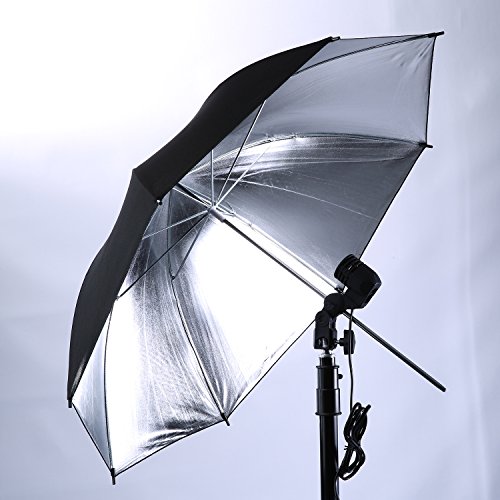 Neewer 2 Unidades 33"/84cm Paraguas Fotografía Profesional Estudio,Reflectiva, Iluminación, Negro/Plata