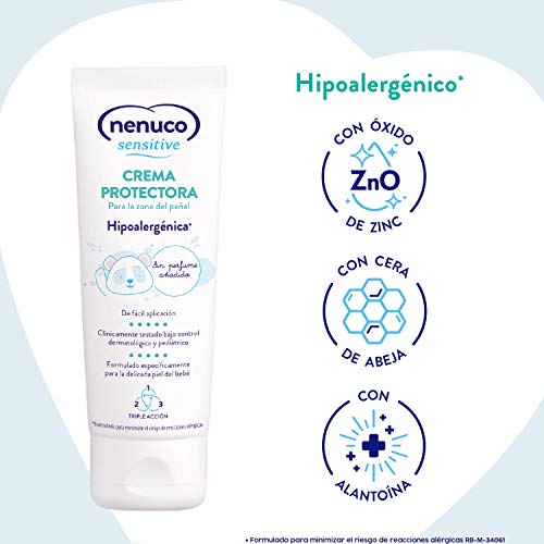 Nenuco Nenuco Sensitive Crema Protectora para la zona del pañal, Hipoalergenica y Sin Perfumes Añadidos - 100ml 30 g