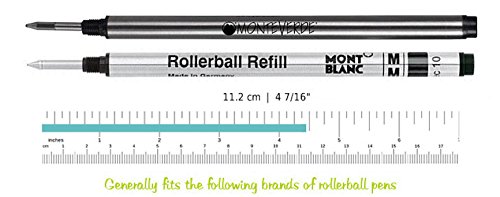 NEO+ Recambios de bolígrafo Compatible con Mont Blanc bolígrafos Rollerball de líneas: Solitaire, Noblesse, Generation, Scent, Bohème, Classic y StarWalker, Jinhao, Gullor Rollerball (5 TINTA NEGRA)