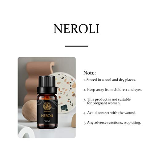 Neroli Aceite esencial para Difusor, Grado Terapéutico Neroli Aceite Perfumado, 100% puro Aromatherapy neroli aceite esencial fragancia para Humidificador 0.33oz-10 ml