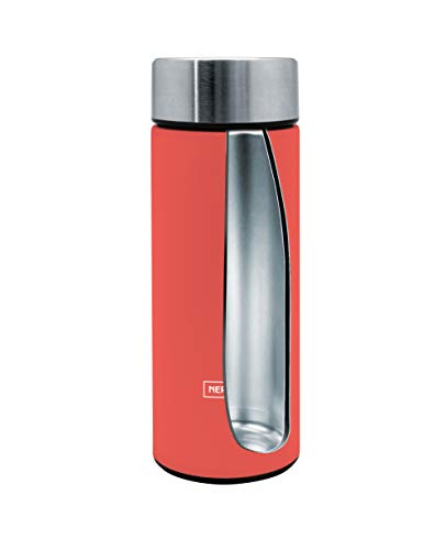 NERTHUS FIH 798 Té 300 ml Color Coral, Acero Inoxidable, Doble Pared, Botella Infusor, Termo, 0.30 litros