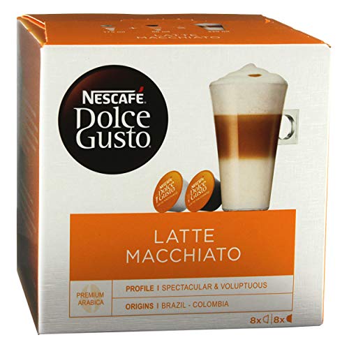 Nescafé Dolce Gusto Set Basic: Lungo, Cappuccino, Latte Macchiato, Espresso, Chococino, Crema Grande, 6 x 16 Cápsulas