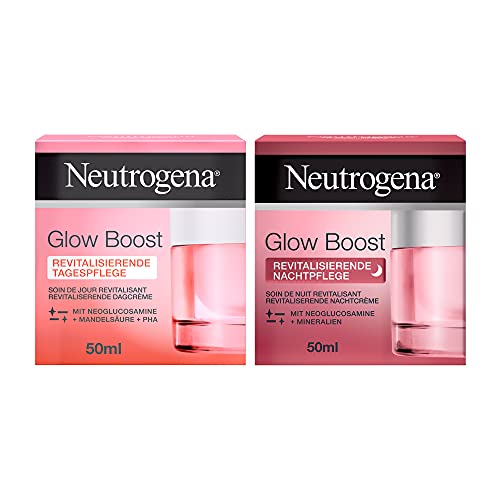 Neutrogena Glow Boost Set de cuidado de día y noche, crema refrescante de día y noche para una piel sana y radiante, 2 x 50 ml
