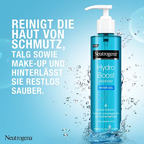 Neutrogena Hydro Boost - Limpiador facial con glicerina y ácido hialurónico, desmaquillante, 200 ml