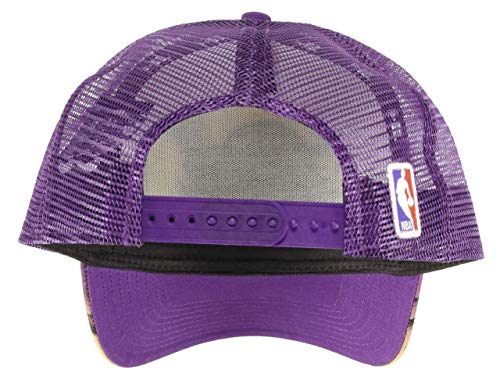 New Era Los Angeles Lakers Frame Adjustable Trucker Cap NBA Palm Tree Yellow/Purple - One-Size